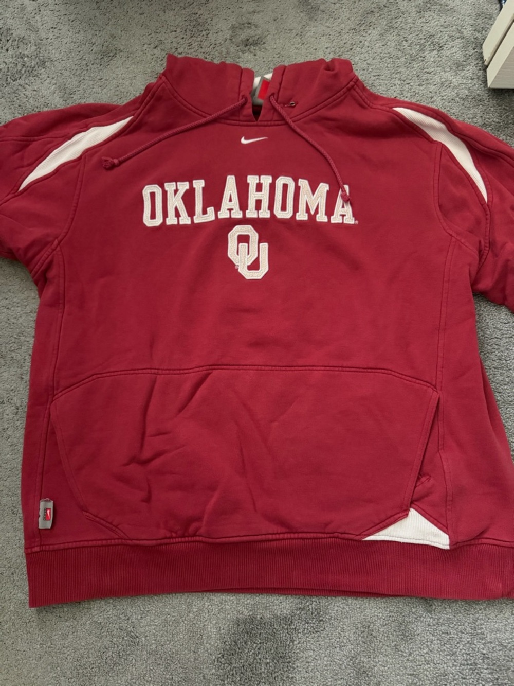 Vintage Oklahoma OU Red Crewneck Hoodie with White Accents - Nike